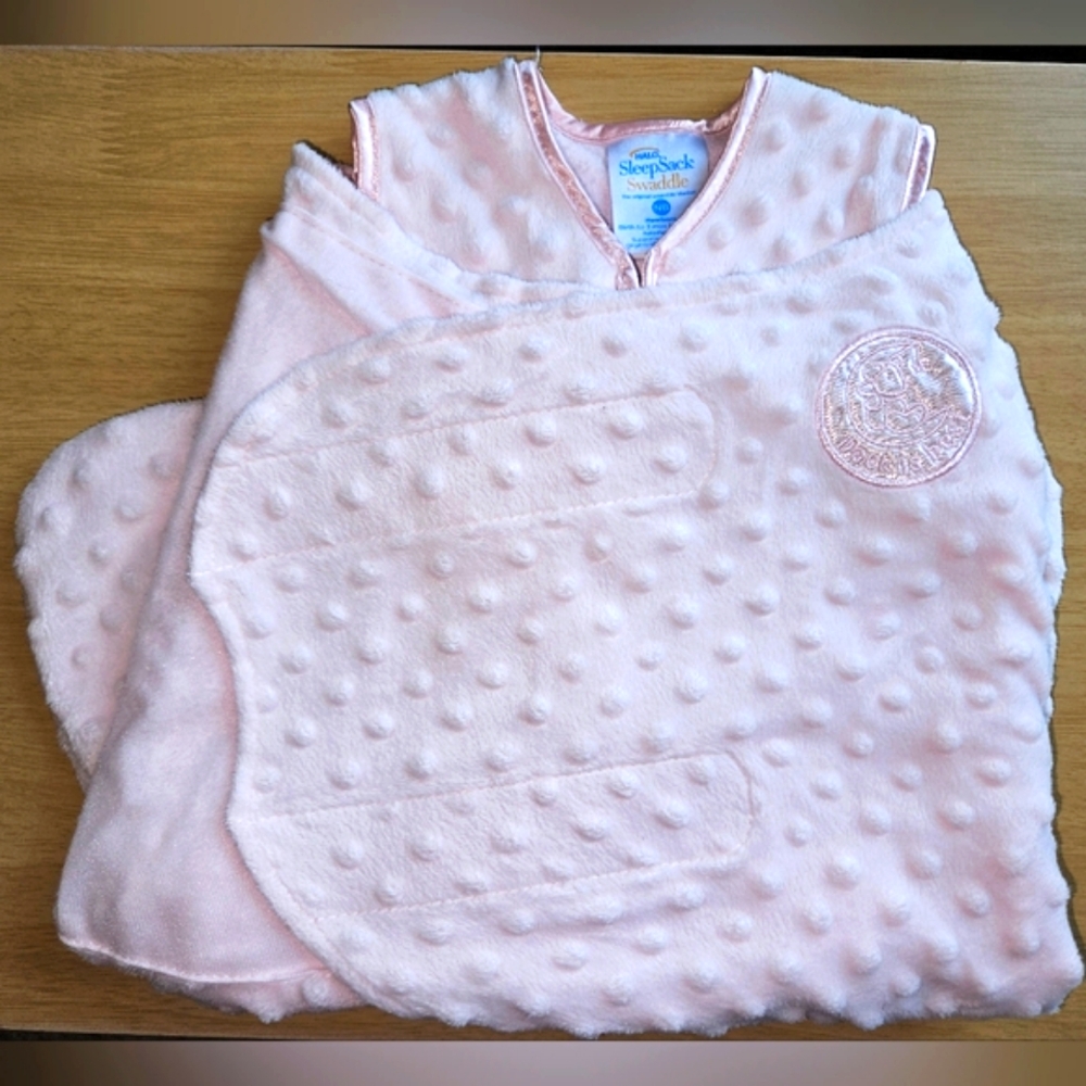 HALO NB 0-3 Pink Plush Dots Swaddle Sleep Sack